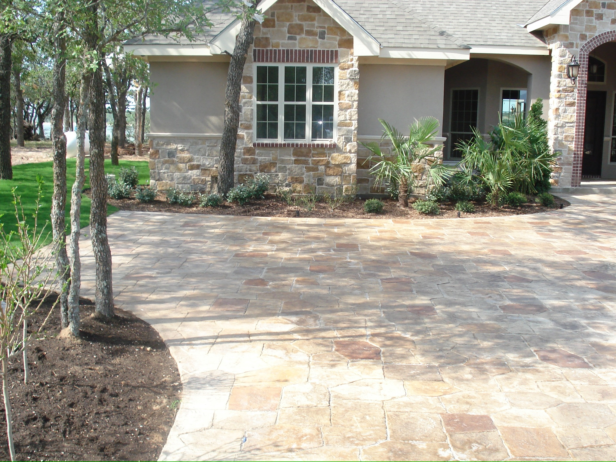 stamped concrete 002 stamped concrete patio with geometric finish in Aledo TX